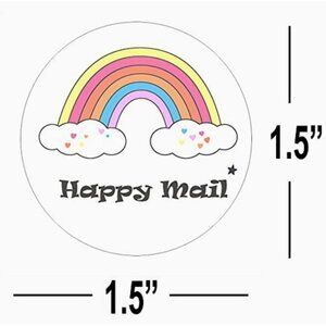 50 Rainbow Happy Mail 1.5"